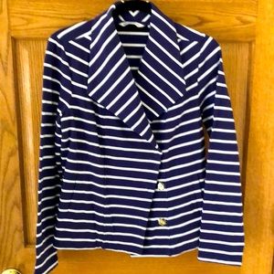 Isaac Mizrahi Navy stripe cotton blazer